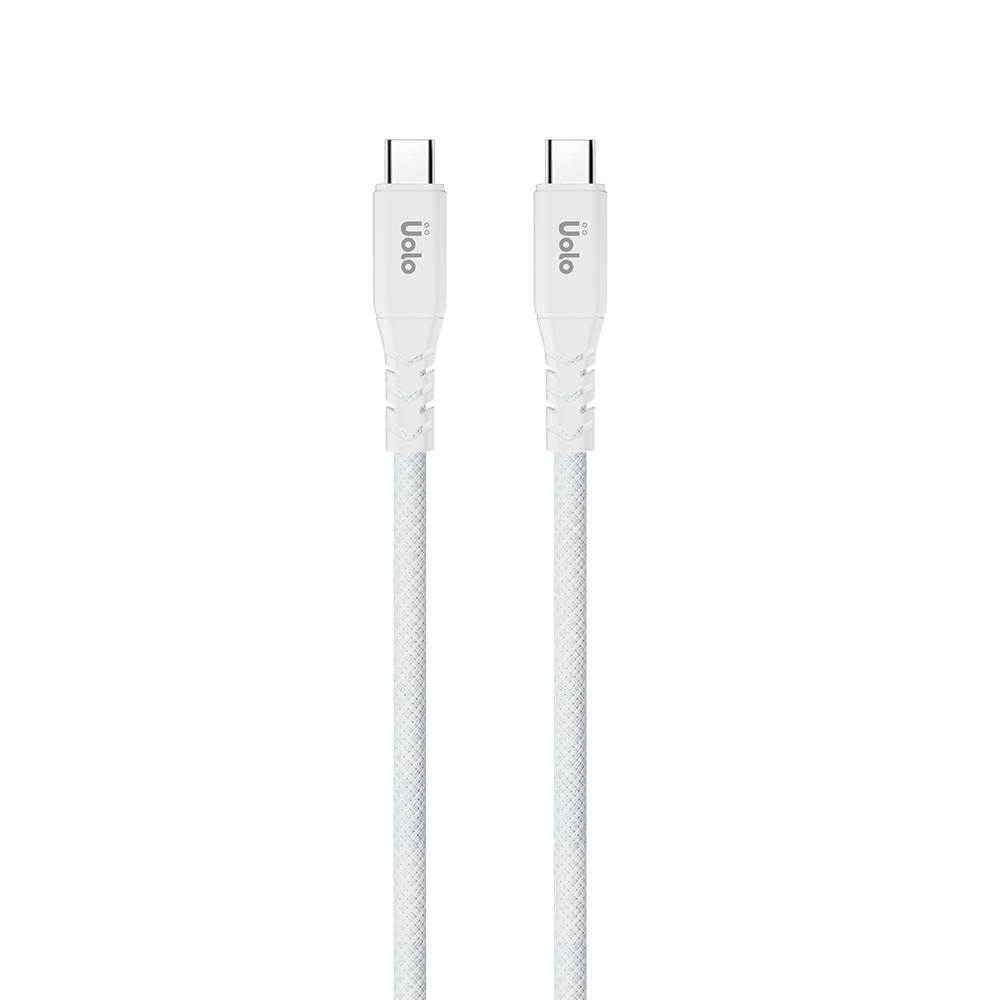 Uolo Link 2m Braided USB C to C Charge & Sync Cable, White